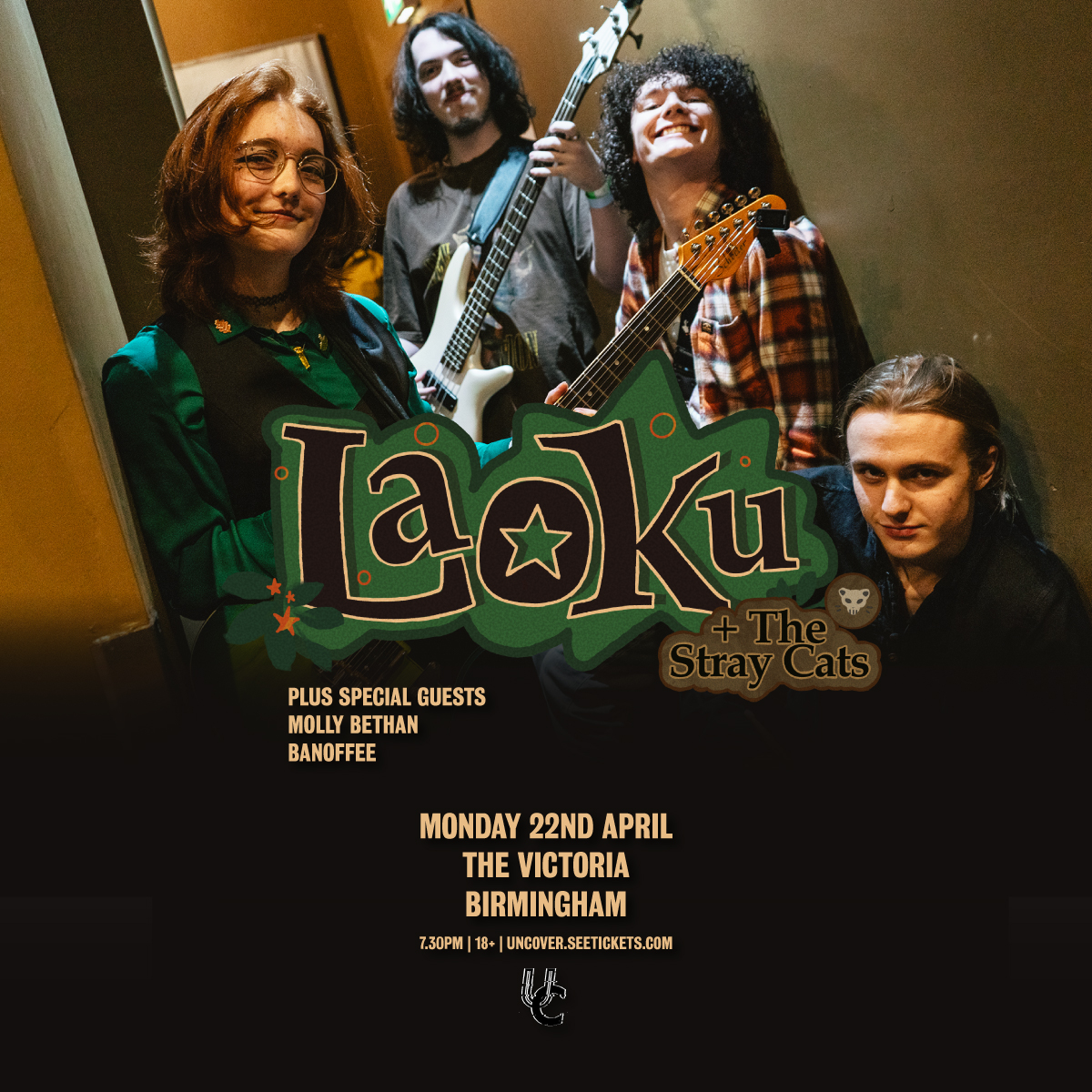 ONE WEEK TO GO 💙 Laoku + The Stray Cats headline @TheVictoria, Birmingham, on Monday, 22nd April, with special guests Molly Bethan and Banoffee 🎉 Tickets on sale now: bit.ly/3IY9hEC