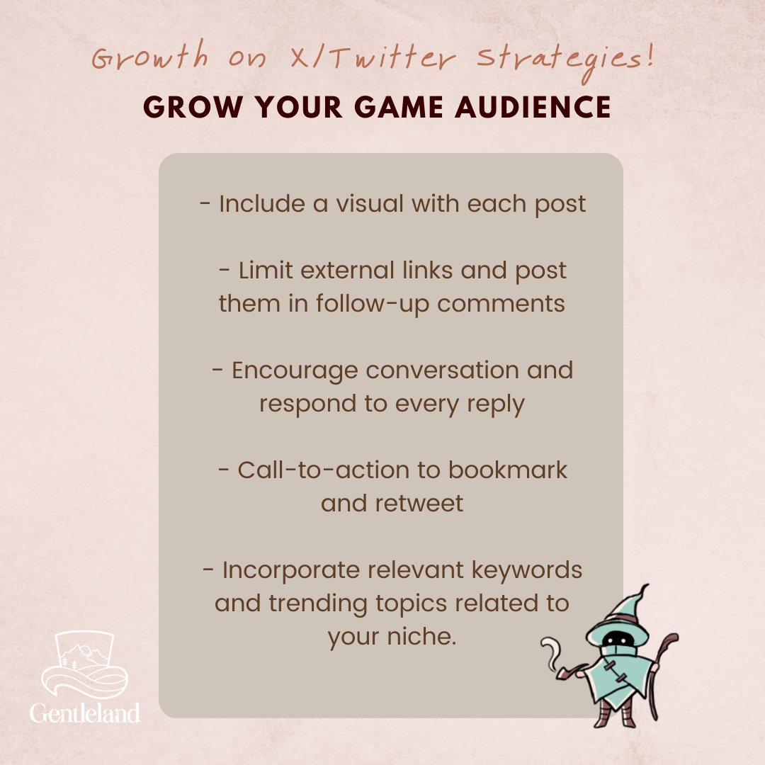 Want to grow your game's audience on X/Twitter? Use our checklist! Factors affecting your social media ranking by importance: 1. Engagement 2. Relevance 3. Timeliness 4. Quality 5. Consistency