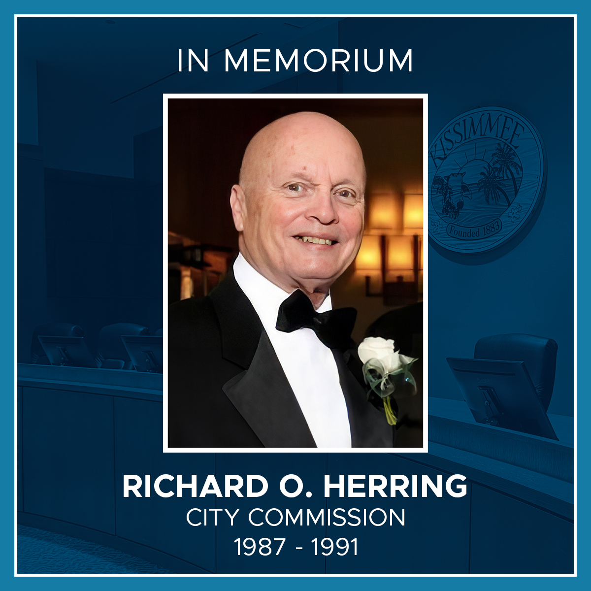 Today, we bid farewell to former City of Kissimmee Commissioner Richard Herring, a dedicated public servant who shaped our city's history. From critical roles in city boards to co-founding the Bataan-Corregidor Memorial, his legacy will forever inspire us.