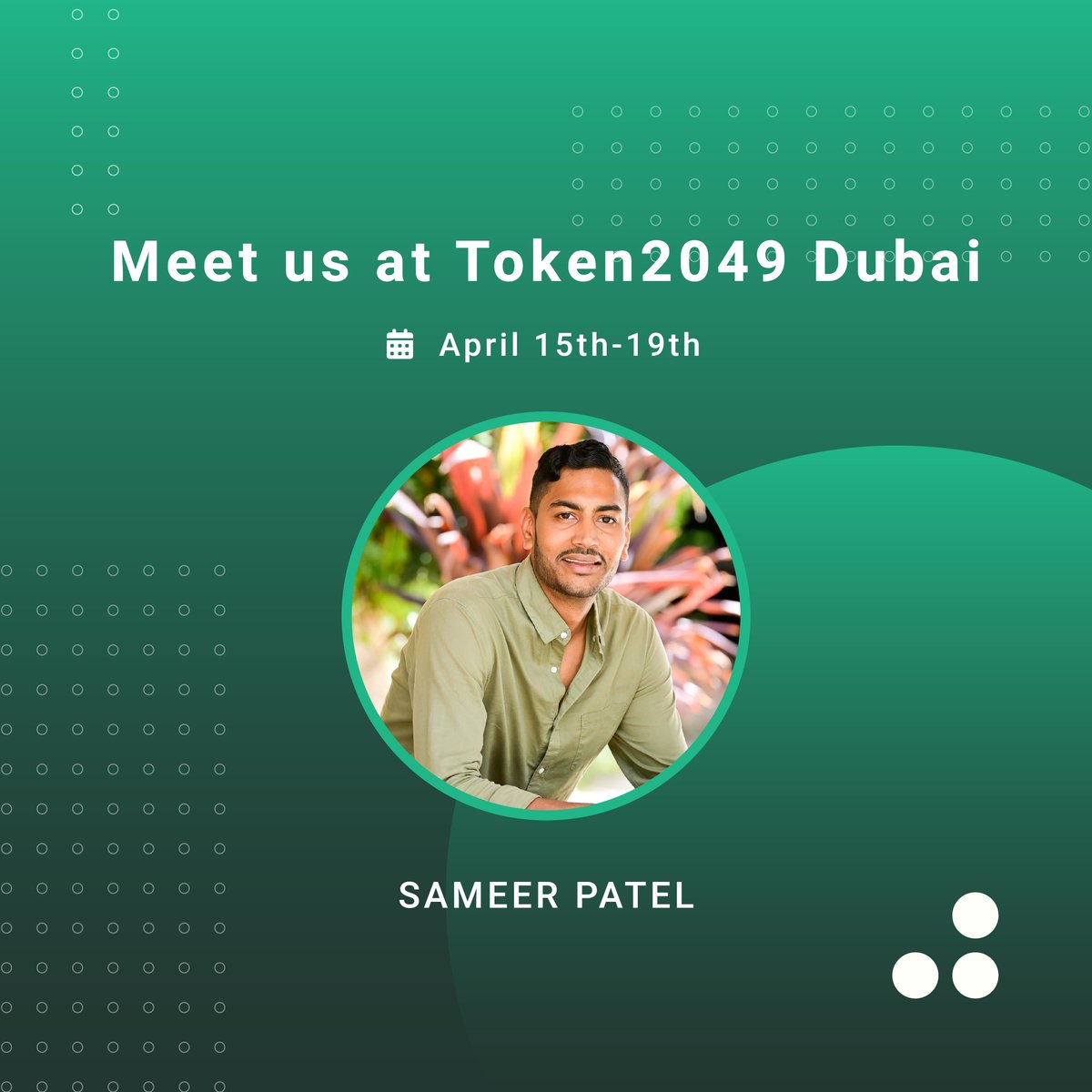 We're counting down the days to TOKEN2049 Dubai! Excited to network with industry leaders, investors, and crypto enthusiasts. 
Let's connect, explore collaborations and forge valuable partnerships! See you there! #Token2049Dubai #Token2049