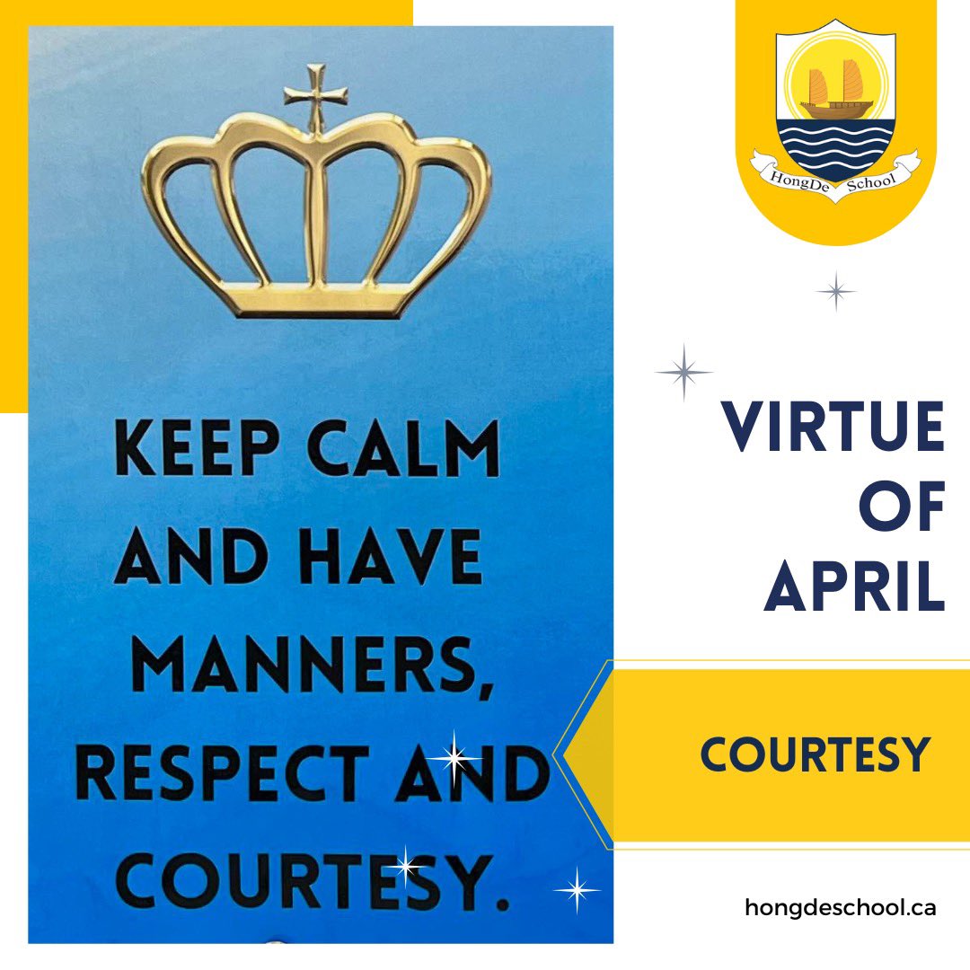 In April, we're celebrating the timeless virtue of Courtesy! It's all about behaving politely and showing consideration for others in our words and actions. Remember, 'please' and 'thank you' are still magic words, no matter how old you are!

#Courtesy #VirtueOfTheMonth