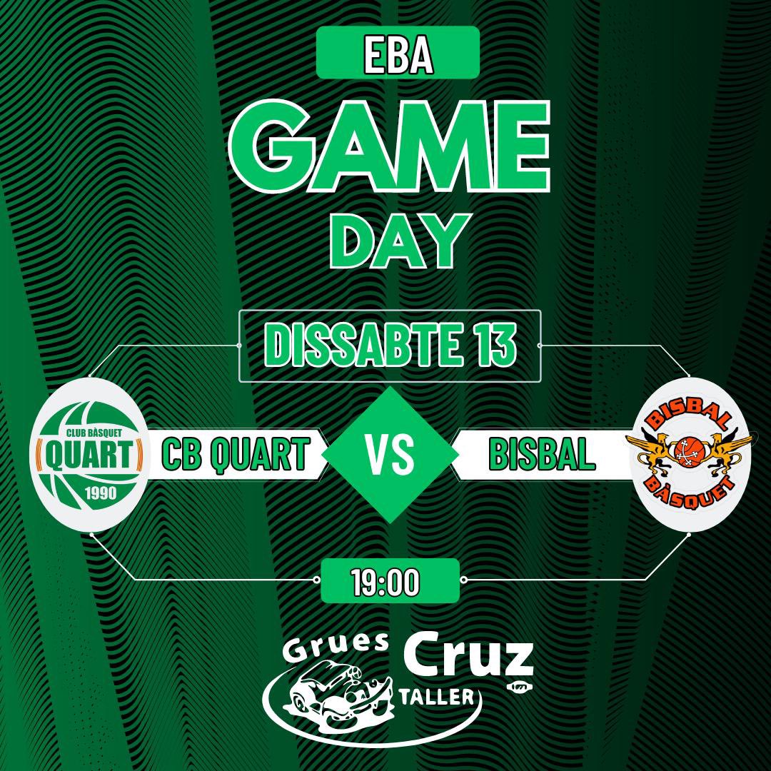 🚨Game day!🚨 Avui més que mai, us demanem a tots que vingueu a casa a animar el nostre equip d’EBA en el que jugaran l’últim partit a casa de la temporada, us esperem!💚