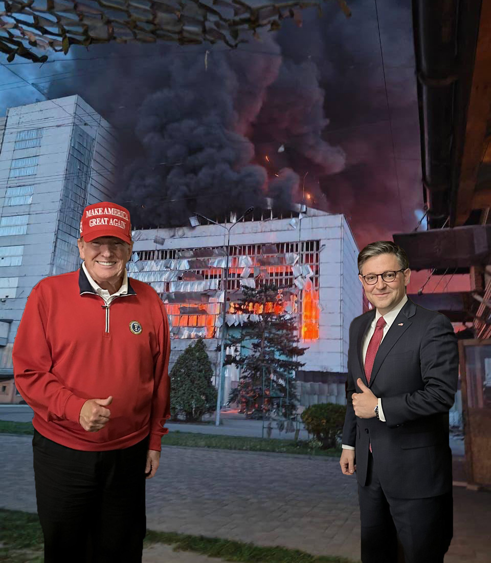 @SpeakerJohnson This was a Kyiv's primary power plant. The Russians were finally able to destroy it because Ukraine lacks air defenses. You have been blocking military aid to Ukraine for over six months, refusing to schedule a vote everyone knows would pass. You're a traitor to democracy.