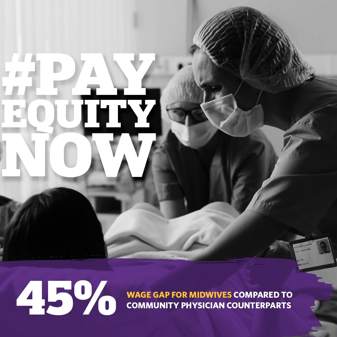 Ontario midwives have battled the Ontario government since 2013, alleging discrimination in compensation on the basis of gender.  In 2020, the Ontario Human Rights Tribunal ordered back pay to 2011, in addition to several other remedies. #PayEquityNow