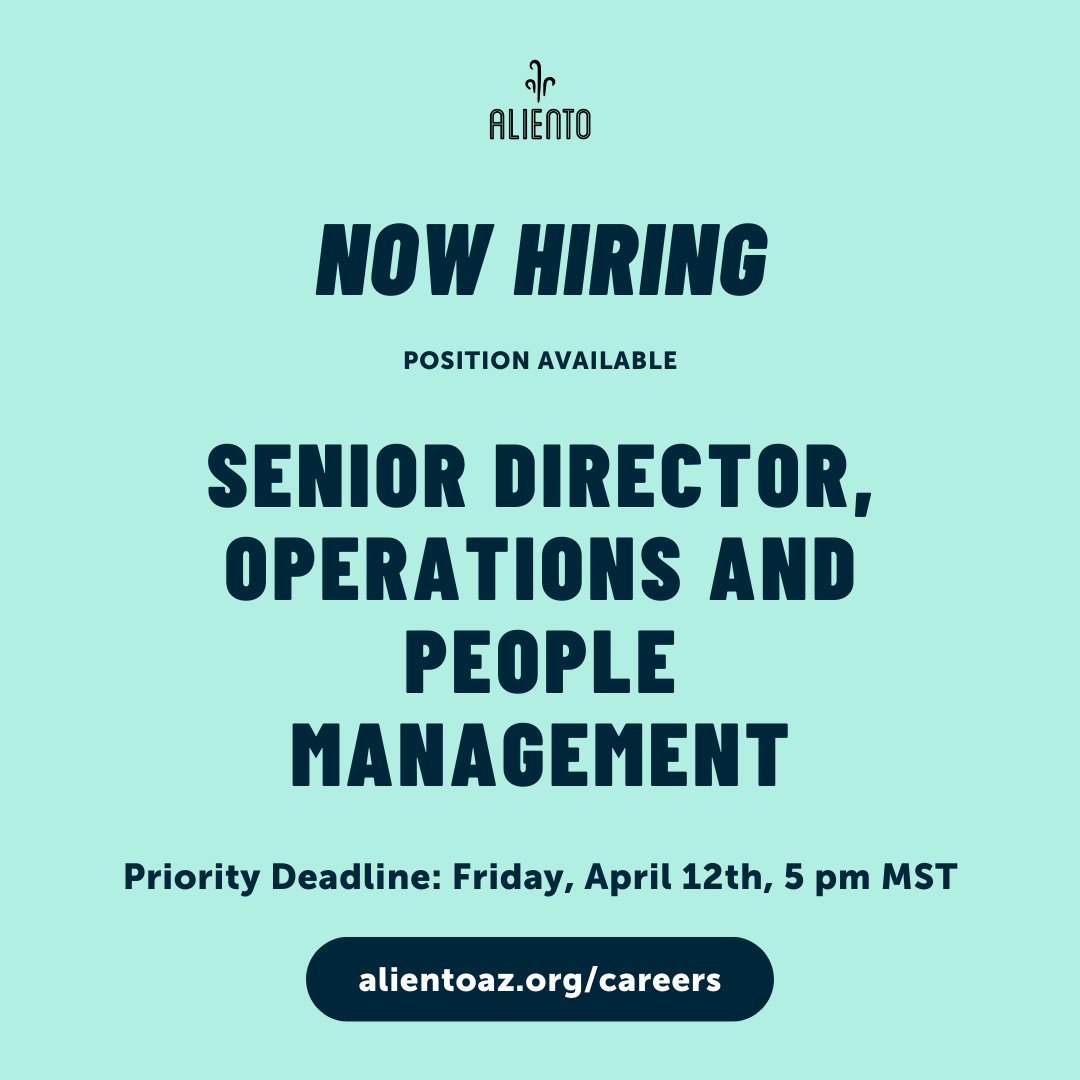 📣 We'd love to have you on our team! 💖 Join our team as the Senior Director of Operations and People Management. Tomorrow is the last day to apply, so don't delay. Take the next step in your career with us at alientoaz.org/careers #alientoaz #WeAreHiring