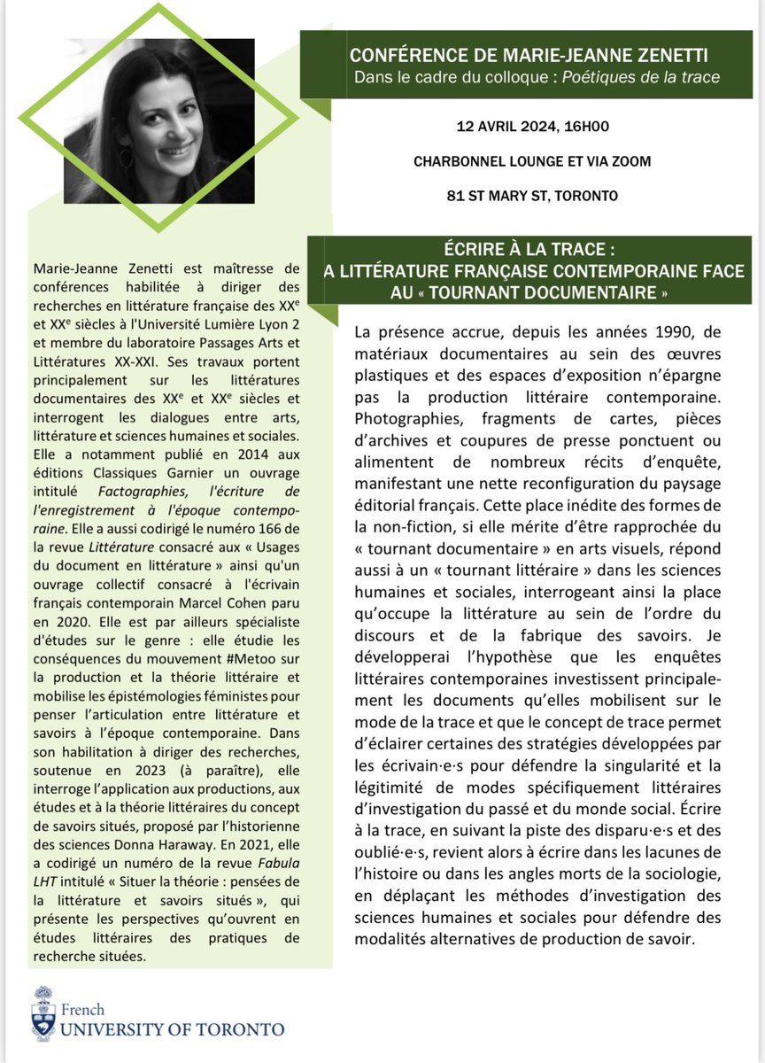 Department of French, University of Toronto tweet media