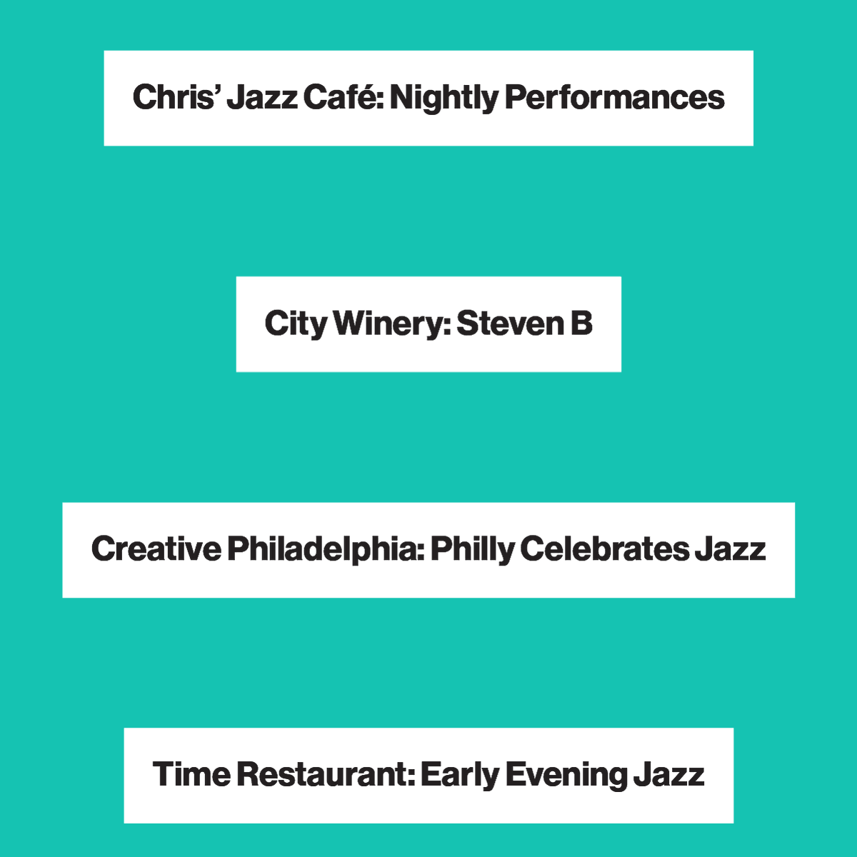 🎷 #JazzAppreciationMonth is in full 'swing' in #CenterCity. Enjoy the jazz scene with live music by visiting one of the many venues in Center City. See below for details and visit the link for more details: bit.ly/3JbI0i9
