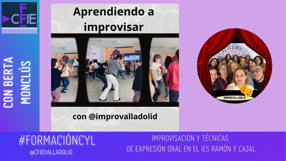 Curso de improvisación en el @IESRamonyCajalV ➡️Con técnicas teatrales para aplicar en el aula 🎭Aprendiendo improvisando ✅Entrenando la palabra y desarrollando el músculo del cerebro a través de la impro @improvalladolid #formacionjcyl