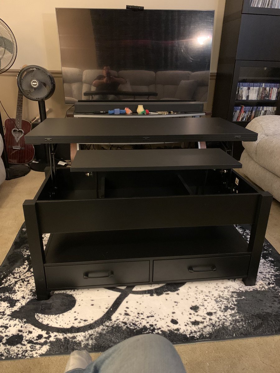 devildogmrk's tweet image. And finally, we finish out the day by building the multi-function coffee table (coffee table, computer desk, and dining table for up to 8 all-in-one).