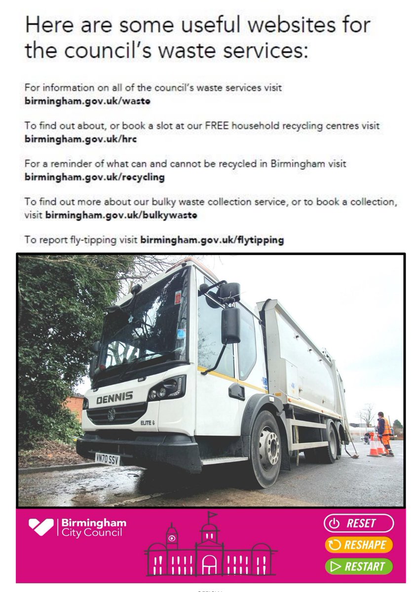 Our fantastic @BhamCityCouncil Mobile Household Waste Centre (MHWC) will be at; Bowling Green Close, Erdington ward, B23 5QU Heybarnes Road, Small Heath ward, B10 9HN on Friday 12th April between 730am- 1pm for you to dispose of household items for FREE #KeepBrumTidy💚