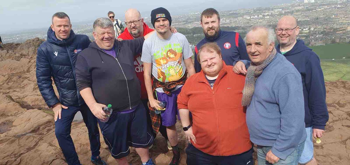 Our @spfltrust Football Fans in Training participants finished their last day today by climbing Arthur’s Seat. A great effort from the guys - congrats 🙌