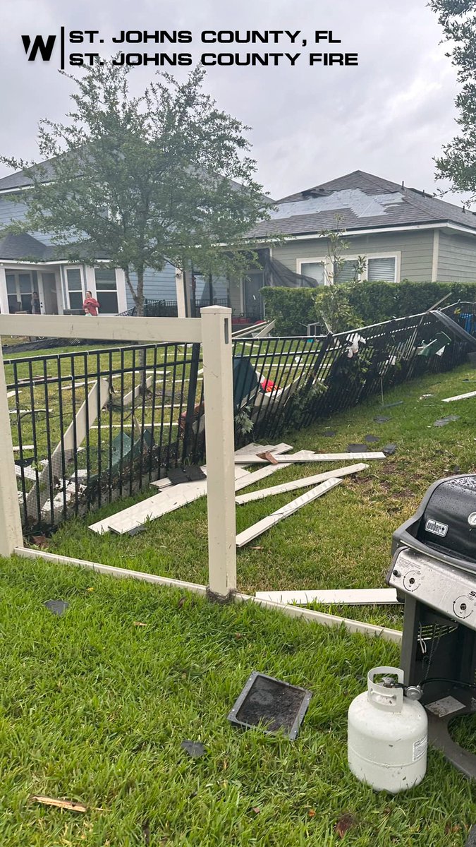 A #tornado caused exterior damage to buildings in St. Johns County, FL. Luckily, there has been no major structural damage reported. #FLwx