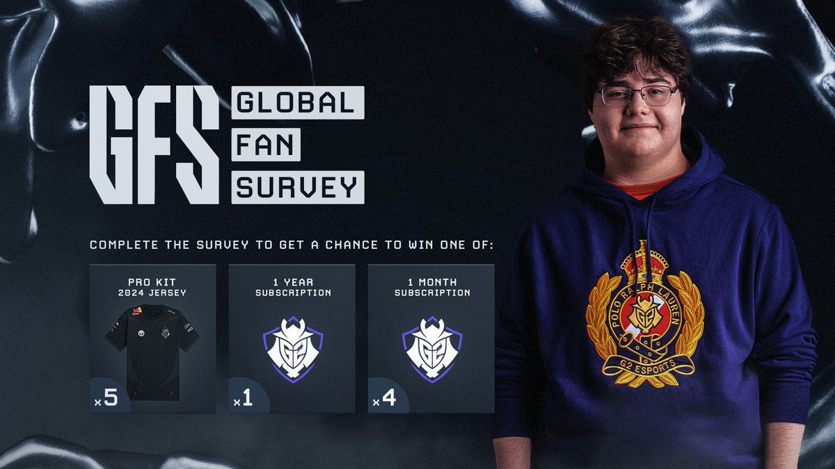 NA's best needs YOU 🫵 Complete the fan survey for a chance to get a G2 Jersey go.g2esports.com/AprilSurveyAto…