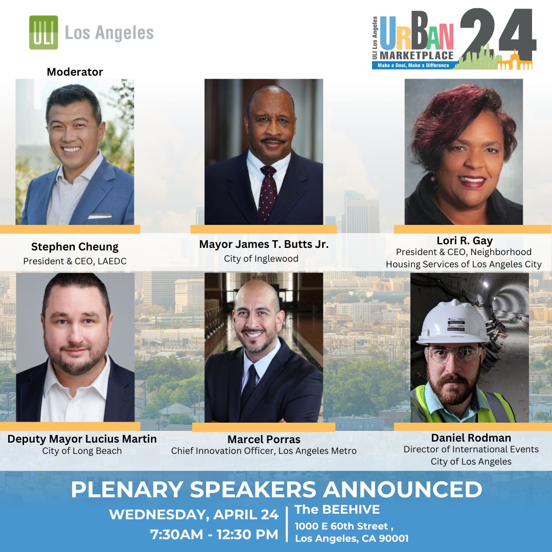 Check out the powerhouse Plenary Speakers panel at #UrbanMarketplace! Register here: la.uli.org/events/detail/…