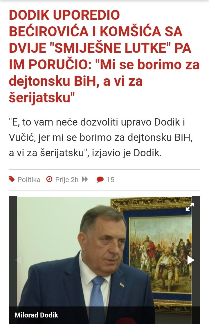 Za Dodika su i bezlicni Denis i anemicni Forto islamisti, borci za šerijat, koliko god se oni upinjali u odmicanju od svega islamskog i muslimanskog.