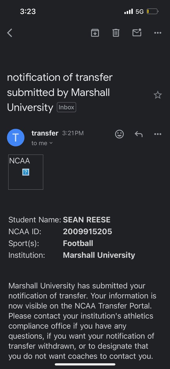 seanreese2022's tweet photo. Thank you Marshall university for the past 2 years. Thank you to the coaching staff for helping me grow as a person and a football player. With that being said I will be entering my name into the transfer portal with 3 years of eligibility remaining https://t.co/G3xbFd6UI8