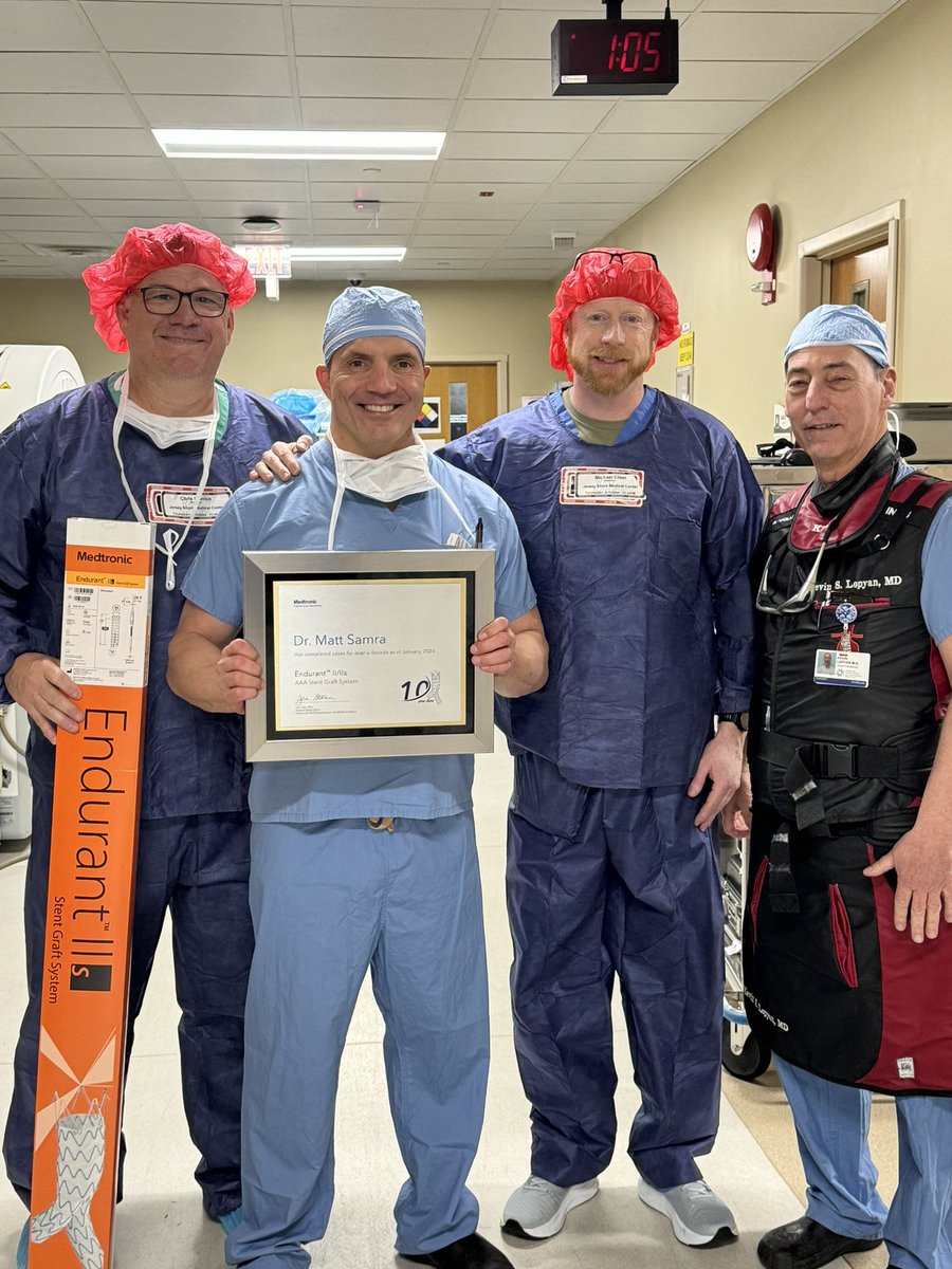 I’d like to thank @Medtronic @MDTVascular and @cmon56 for recognizing a decade of my treating aneurysm disease with their wonderful and lifesaving endografts. It’s an honor to work with you all!