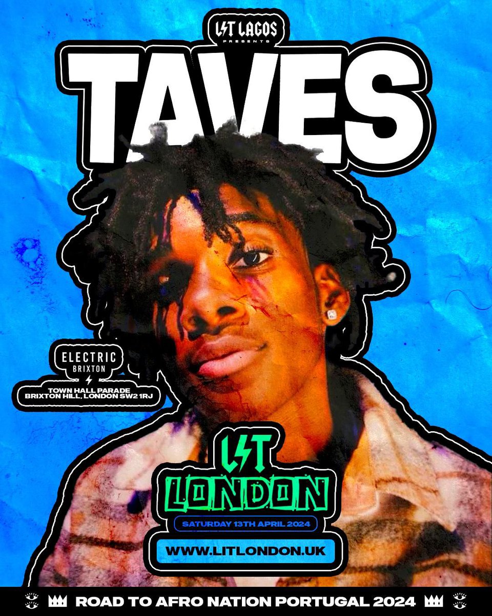 Taves will be performing live at the Lit London at the Electric Brixton in the UK! 🇬🇧🔥