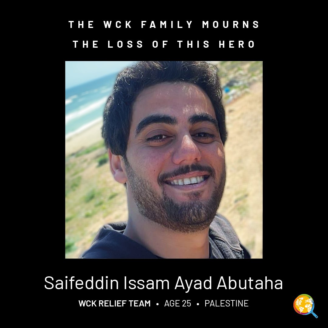 Saif played critical roles that made our operation possible, translating and serving as a trusted and protective driver.

As WCK grieves the loss of our 7 heroes, we are taking the time to remember & honor their incredible lives. Read Saif’s tribute here: wck.org/news/tribute-t…