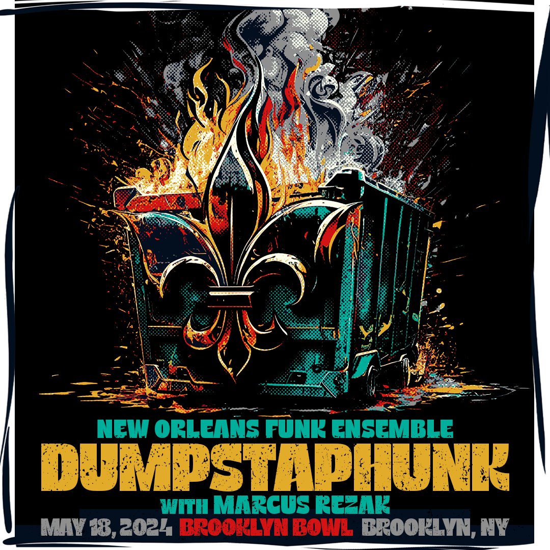 SUPPORT ADDED!! Big-time shredder, Marcus Rezak, gets the @Dumpstaphunk party started for a night of New Orleans Funk at @BrooklynBowl on SAT, MAY 18! Tickets available at brnw.ch/21wIH4G
#Brooklyn #Concert #Funk #GetTickets #NewYork #GuitarHead #Dumpstaphunk