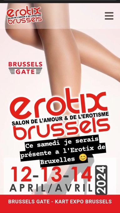 Coucou les coquins, ce samedi je serais au salon @ErotixWorld 😊  Qui sera pr&eacute;sent ?  #laetiluxure #laeti_luxure<a href="/tag/salonerotique"class="tags"><span>#salonerotique</span></a><a href="/tag/laetiluxure"class="tags"><span>#laetiluxure</span></a><a href="/tag/laeti_luxure"class="tags"><span>#laeti_luxure</span></a><a href="/tag/er"class="tags"><span>#er</span></a>