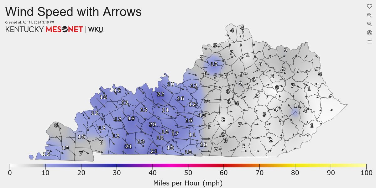 Can you 'find the front'? We've included a wind map to help you out. 🙂#kywx