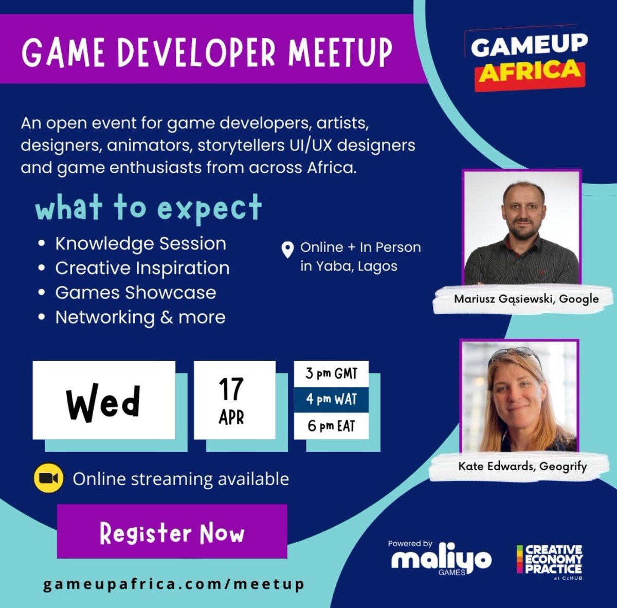 🎮✨ Dive into innovation at the April GameUp Africa MeetUp on 17th April at 4 pm WAT! 🚀 Don't miss out on this opportunity to connect, learn, and be inspired! Register now at @gameupafrica.com/meetup. See you there! @maliyogames #GameUpAfrica #gaming