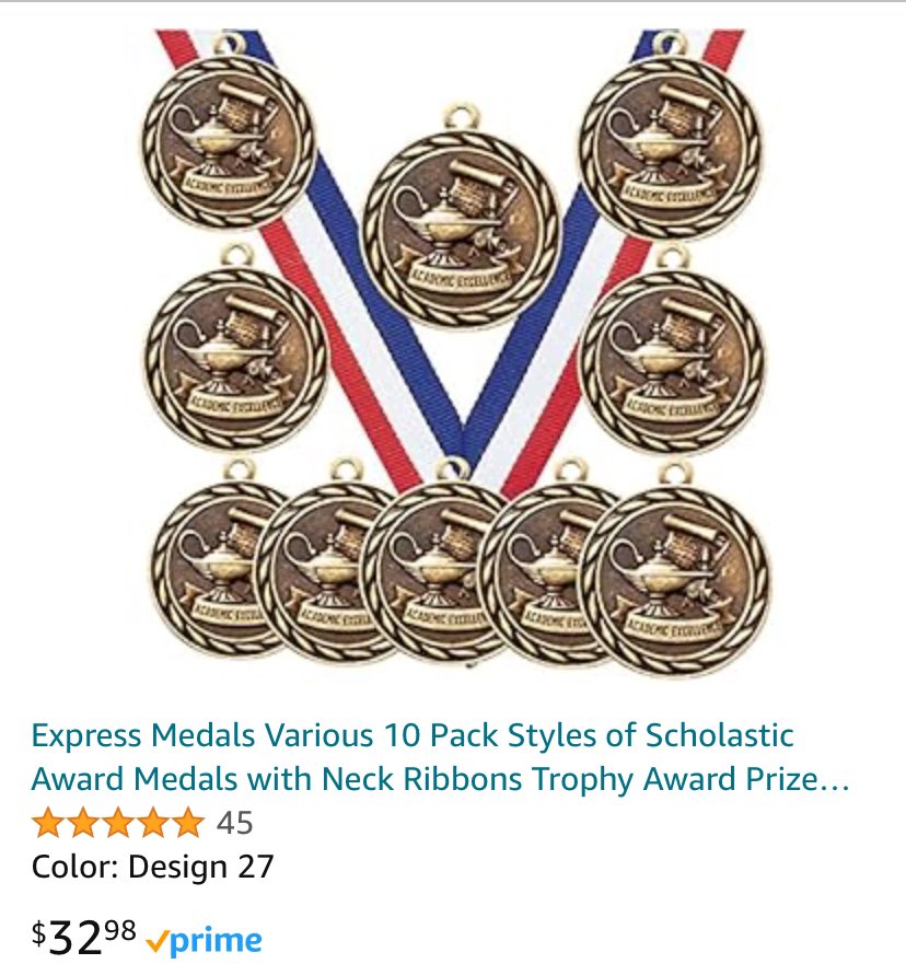 @flyingmonkey13 Will you please share my wishlist? As we approach the end of the school year, I would love to recognize students with a medal for their academic achievements. amazon.com/baby-reg/dietr…