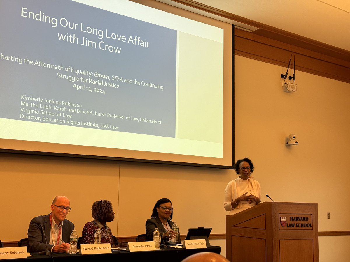 Kimberly Jenkins Robinson (@profkjrobinson) on Twitter photo An engaging and energizing conference <a href="/Harvard_Law/">Harvard Law School</a> today about “Charting the Aftermath of Equality: Brown, SFAA & the Continuing Struggle for Racial Justice.” I shared how the work of <a href="/UVALawERI/">Education Rights Institute</a> aims to advance equal educational opportunity. <a href="/UVALaw/">UVA Law School</a> An engaging and energizing conference <a href="/Harvard_Law/">Harvard Law School</a> today about “Charting the Aftermath of Equality: Brown, SFAA & the Continuing Struggle for Racial Justice.” I shared how the work of <a href="/UVALawERI/">Education Rights Institute</a> aims to advance equal educational opportunity. <a href="/UVALaw/">UVA Law School</a>