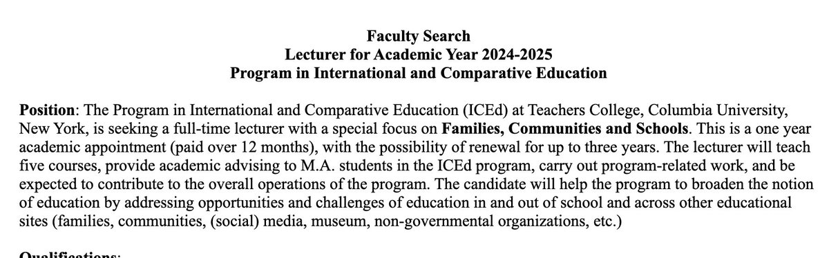 One-year lecturer position in @TC_ICeducation Apply at: employment.tc.columbia.edu/cw/en-us/job/5…