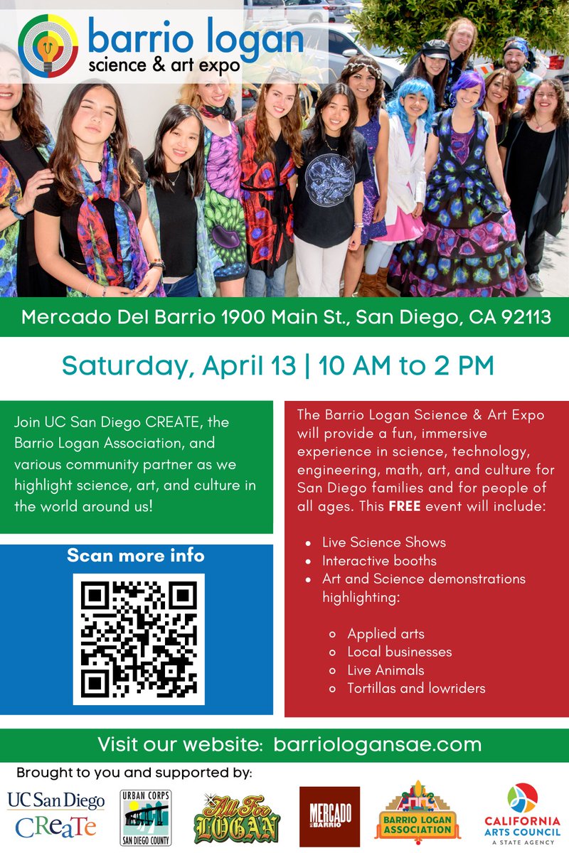 Join us at the Barrio Logan Science & Art Expo this Saturday! I will have a booth along with @ywib_socal, highlighting the beauty of science through hands-on activities. This is a fantastic opportunity for kids and families to explore the fascinating world of #SciArt and #STEM!