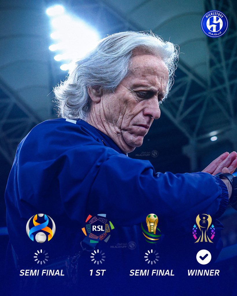 💙 Al Hilal’s impressive run under Jorge Jesus as coach this season; ◉ Saudi Super Cup Champions ◉ Saudi Pro League leaders by +12 points so far ◉ King’s Cup Semifinalist ◉ Asian Champions League Semifinalist ◉ The longest winning streak in football history-34 ◉ The…