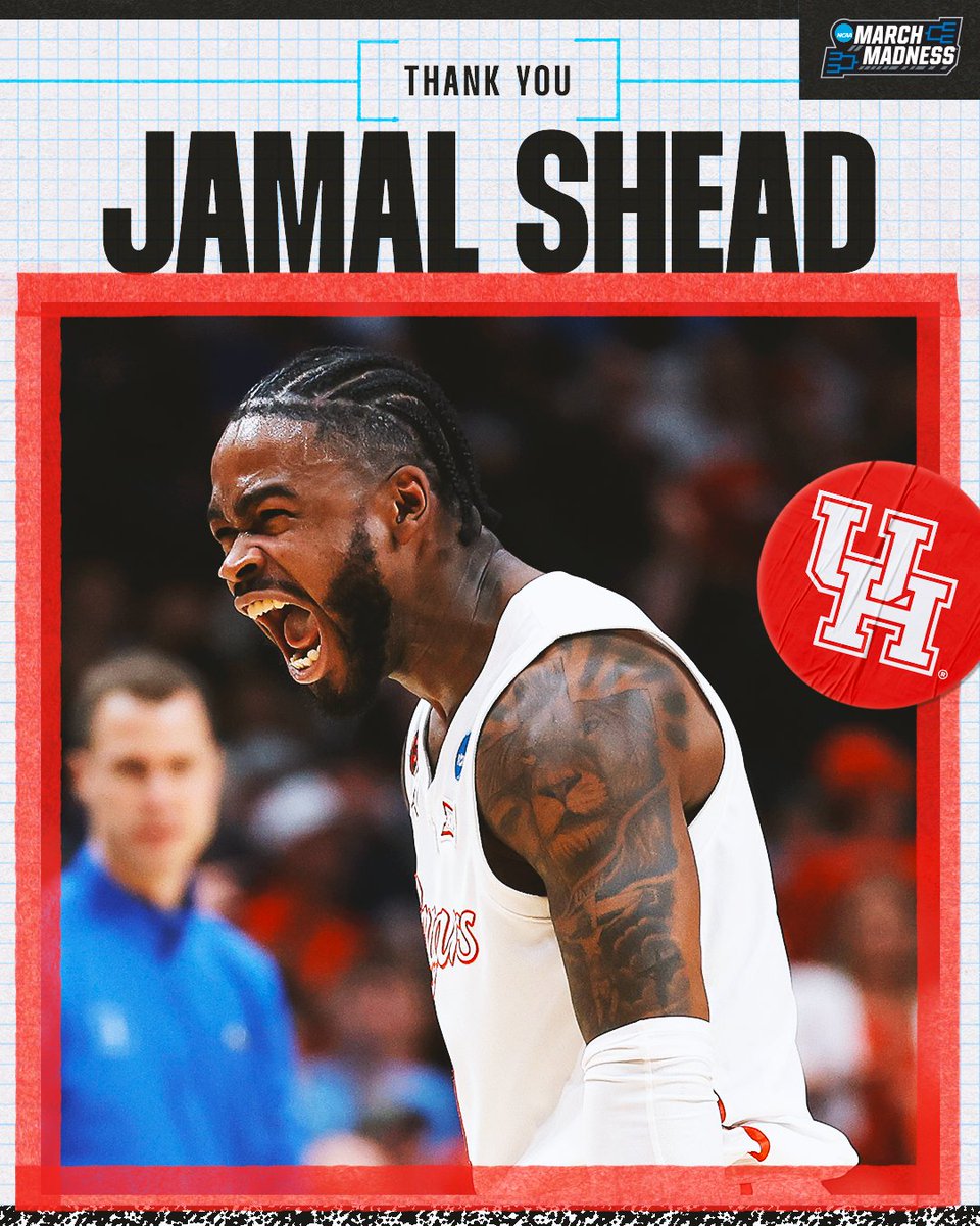 Made his mark on the Coogs 🐾 Thank you, Jamal Shead 👏