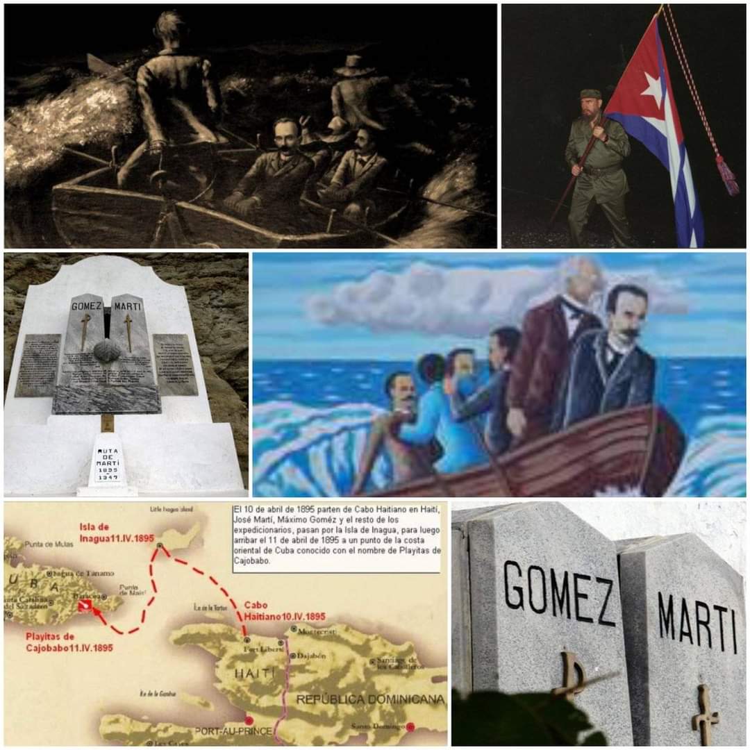 Así describió Martí su arribo a #Cuba con Gómez y otros hombres el 11 de abril de 1895 y escribiría en su diario de campaña: “Ya arde la sangre, ahora hay que dar respeto y sentido humano y amable al sacrificio.” #CubaViveEnSuHistoria