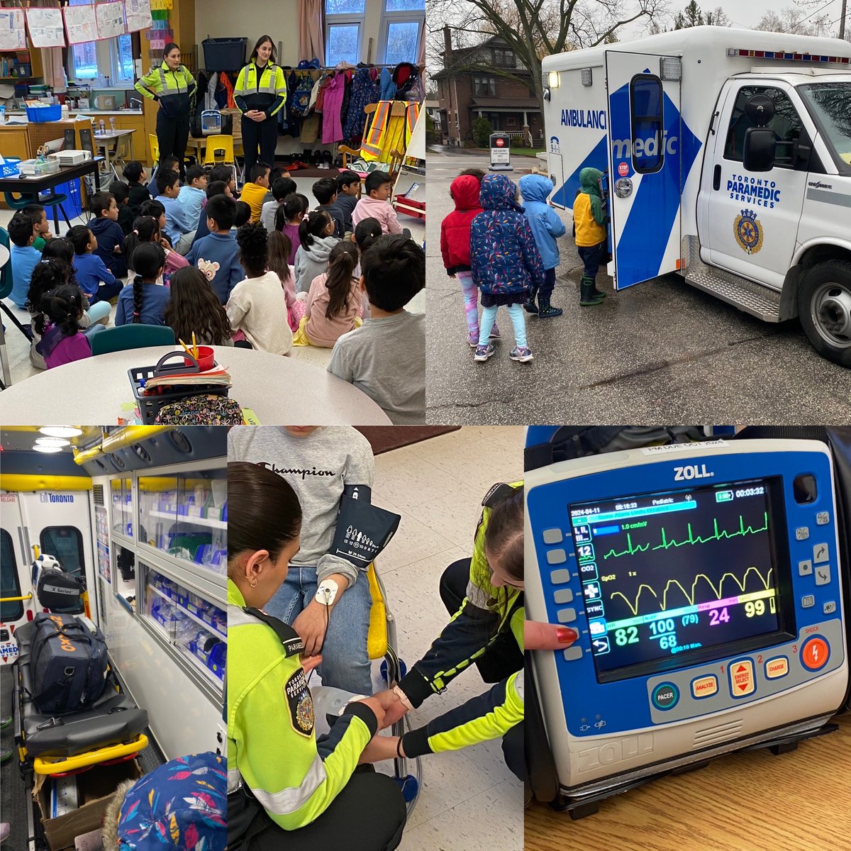 A fabulous learning experience for our Gr. 1/2 classes today with ⁦⁦⁦@TorontoMedics⁩.  Thank you for the ambulance tours and demonstrations.