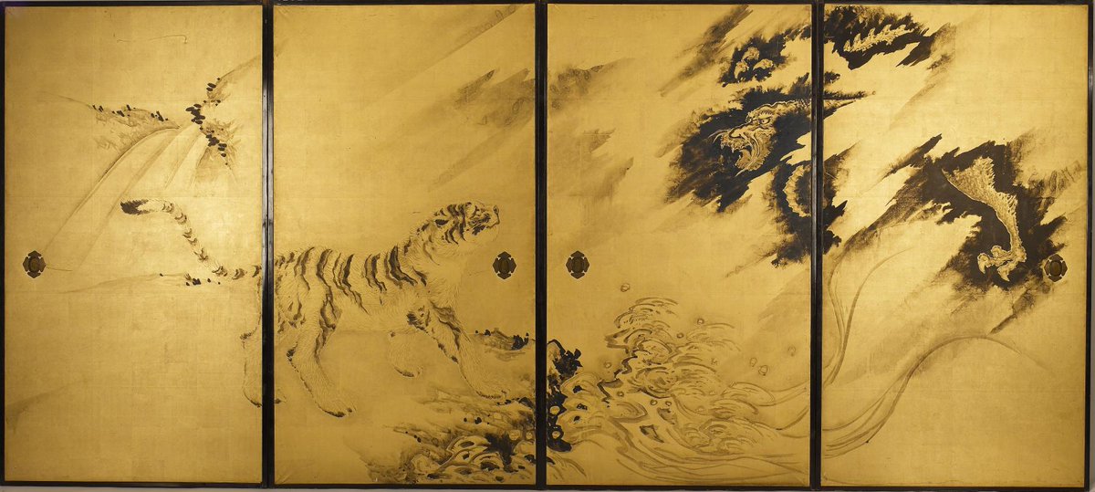 Fusuma: Tigers and Dragon, by Kishi Ganku, 1813-1838, The Walters Art Museum #kishischool