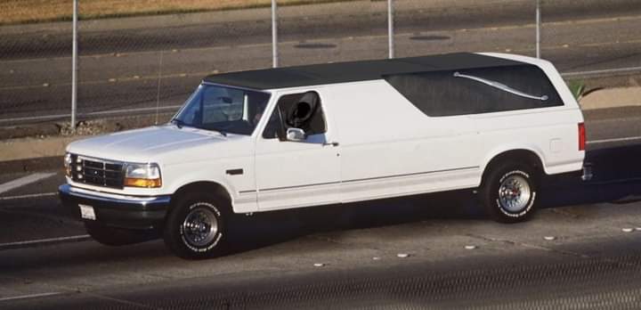 O.J.'s White Bronco Hearse.