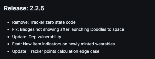 FR3NCHL0AF's tweet photo. Deploying now... Release 2.2.5 #DoodlesReleaseNotes
A few small fixes and now new item indicators and sorting on newly minted wearables https://t.co/dsZeKpXbPv