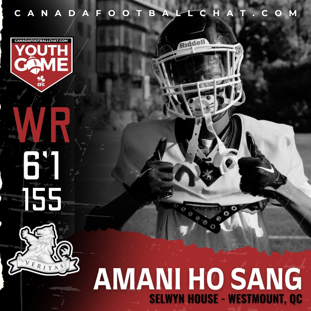 #CFCYOUTHGAME SPOTLIGHT 💯 👤 WR @AmaniHosang2 🎓 Class 2028 🏫 Selwyn House 📍 Westmount, QC 'What I'm looking for in the CFC Youth Game is for coaches to know who I am, and to see what I can do.' READ MORE ➡️ t.ly/jmyf4