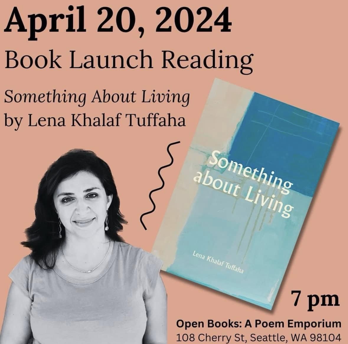 Just over a week until @LKTuffaha’s book launch for Something about Living at @openpoetrybooks on 4/20! Event info: …n-books-a-poem-emporium.myshopify.com/pages/4-20-boo… #booklaunch #poetry #poetrycommunity #palestinianpoet #writer #womenauthors #diaspora #landscape #belonging #poet