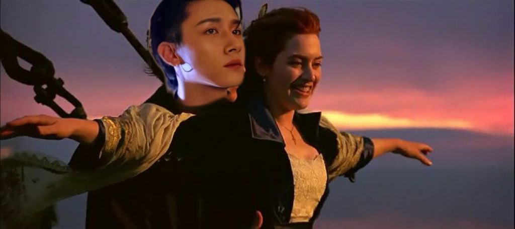 Rose: … I’m flying !! Changkyun DiCaprio: Flying? … *starts whispering softly into her ear* I know another way to make you ascend even higher ..