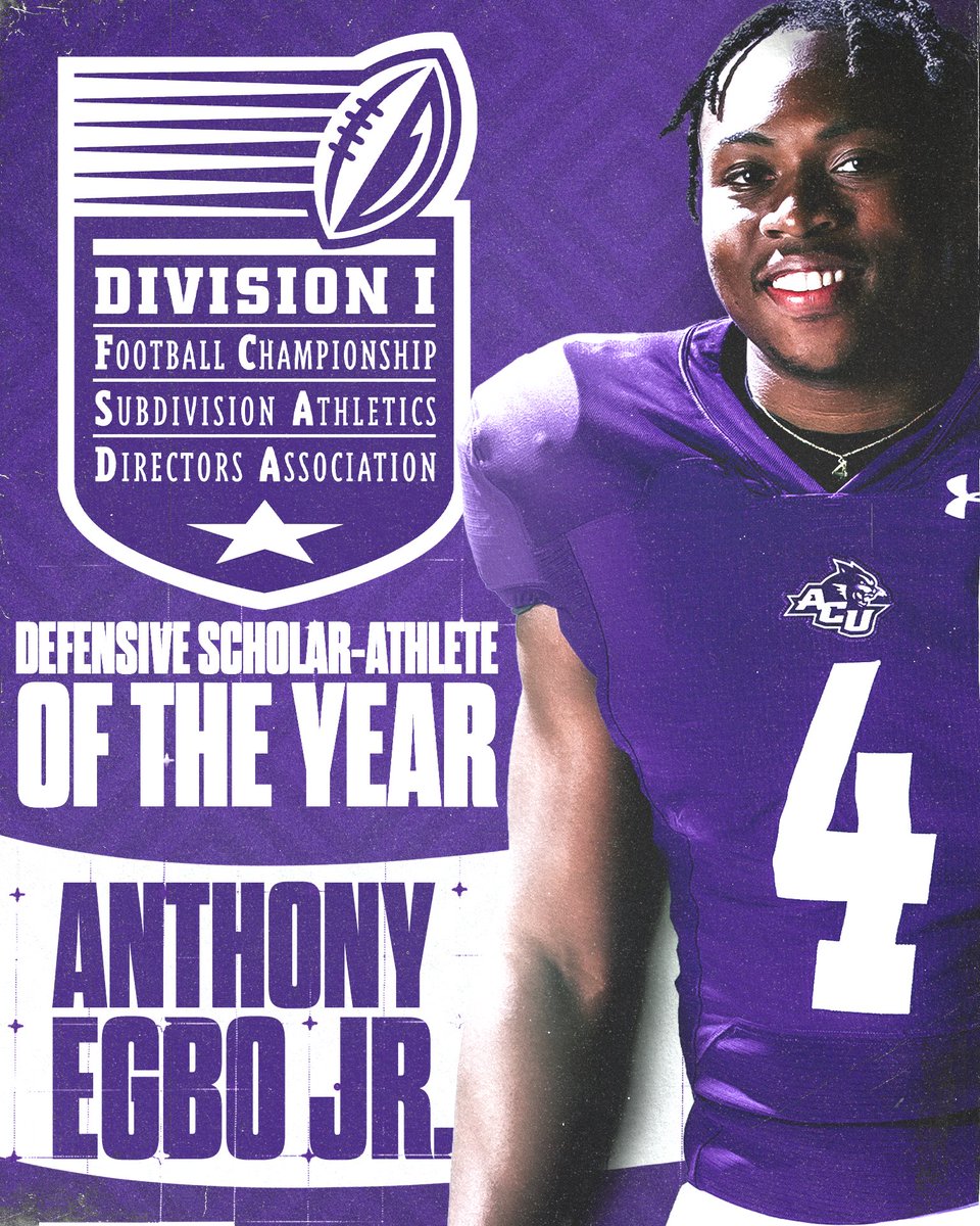 🗣️𝓢𝓽𝓾𝓭𝓮𝓷𝓽-𝓐𝓽𝓱𝓵𝓮𝓽𝓮 📚🏈 Congrats to Anthony Egbo Jr. On your selection as a Football Championship Subdivision Athletics Directors Association (FCS ADA) Scholar-Athlete of the Year‼️ #CDT | #GoWildcats