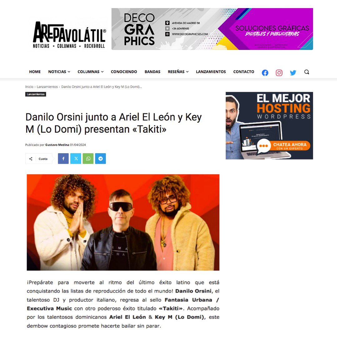 daniloorsini's tweet photo. #Takiti @ Arepa Volatil - Spagna 🇪🇸
https://t.co/uFGL6yv1Mh

#dembow #electrolatino #latinmusic https://t.co/go0QzzIcoG