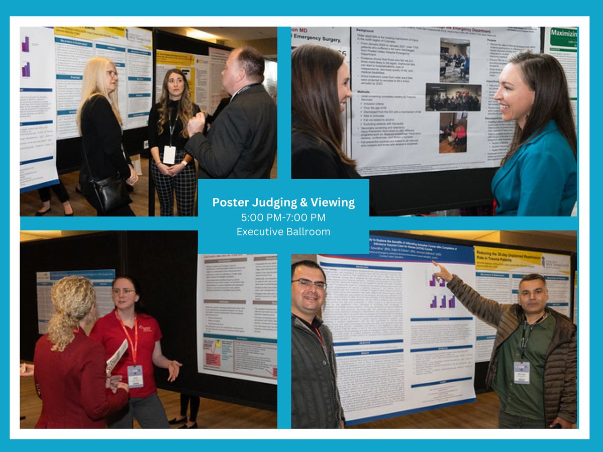 Day 1 of TraumaCon concludes with Poster Judging & Participant Viewing from 5:00 PM to 7:00 PM in the Executive Ballroom. Join us to engage directly with poster presenters, ask questions and provide critical feedback in an interactive setting. #TraumaCon2024