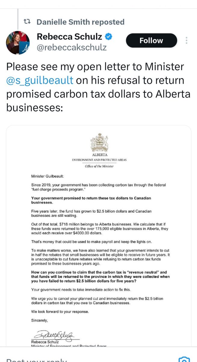 Hey @rebeccakschulz How about you return the royalties Albertans lost when you cut O&G taxes to 8%? $4.82B. Or the 13 cent gas tax. Or the $100M x2 O&G Pilot Projects your husband Cole (LOBBYIST) lobbied YOU for and got. You & the UCP= FULL ON CORRUPT