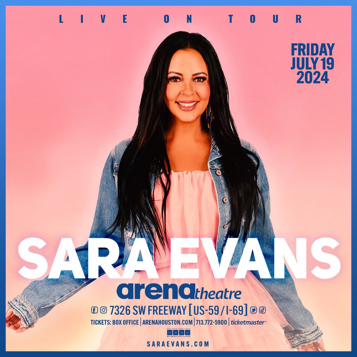 🎉 Dive into the heart of country with @saraevansmusic! Join us for a night filled with soulful melodies and timeless hits. 🎶 Tickets are flying, get yours now! 🎟️ bit.ly/49sM6xA #SaraEvansLive