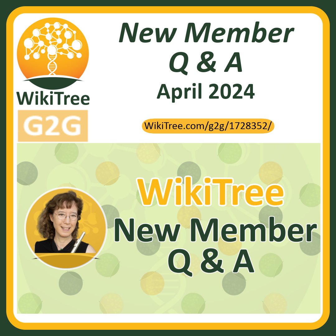 Join us today at 8 PM (EDT) for a New Member Q & A w/@fluteroots All the details can be found in the community forum post: wikitree.com/g2g/1728352/?u… #CollaborativeGenealogy #FamilyHistory