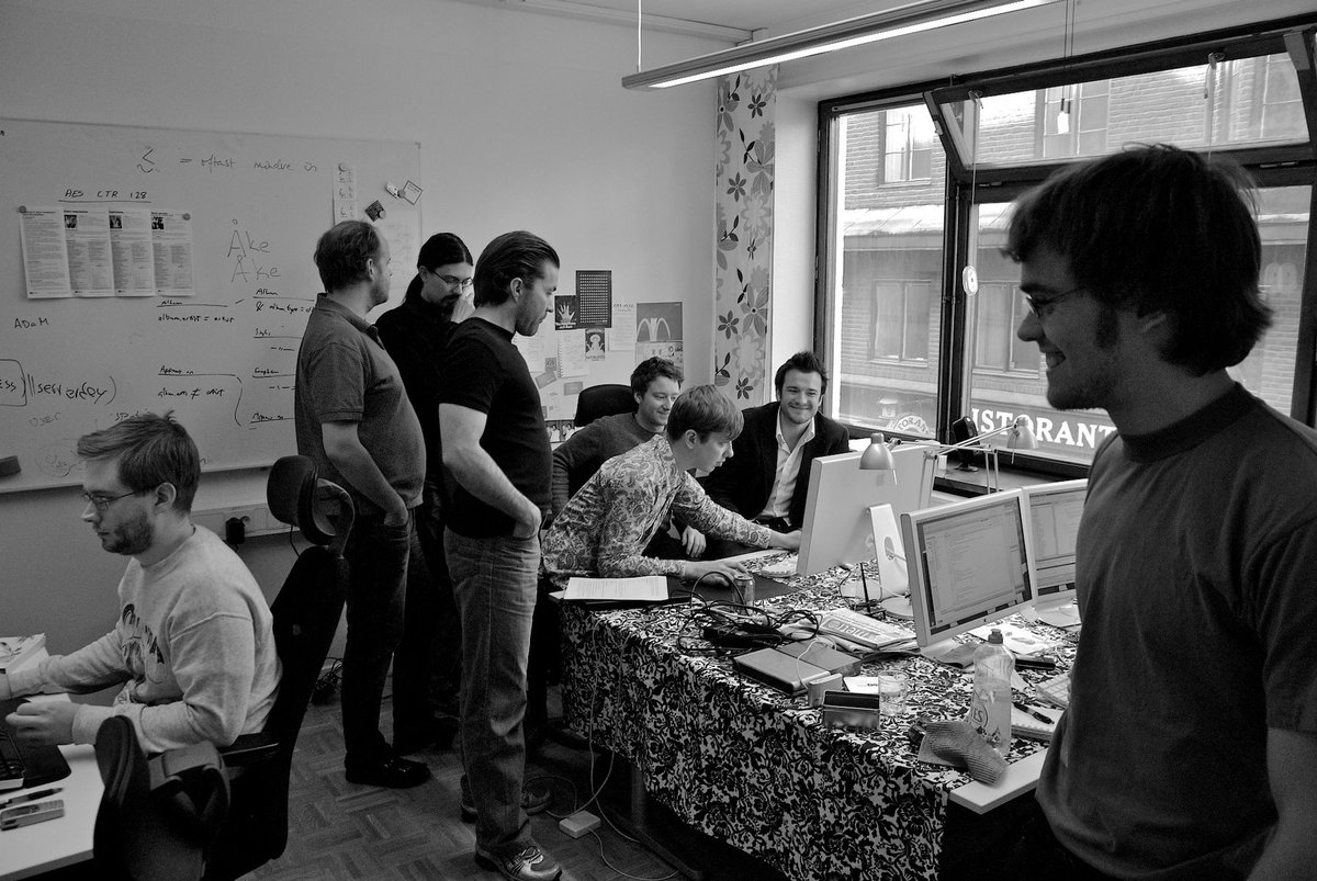 T-5: “Action in The Rainbow Room”: Spotify’s early team working in an apartment on Riddargatan in Stockholm.

Making music accessible to anyone with a phone made us all more human.