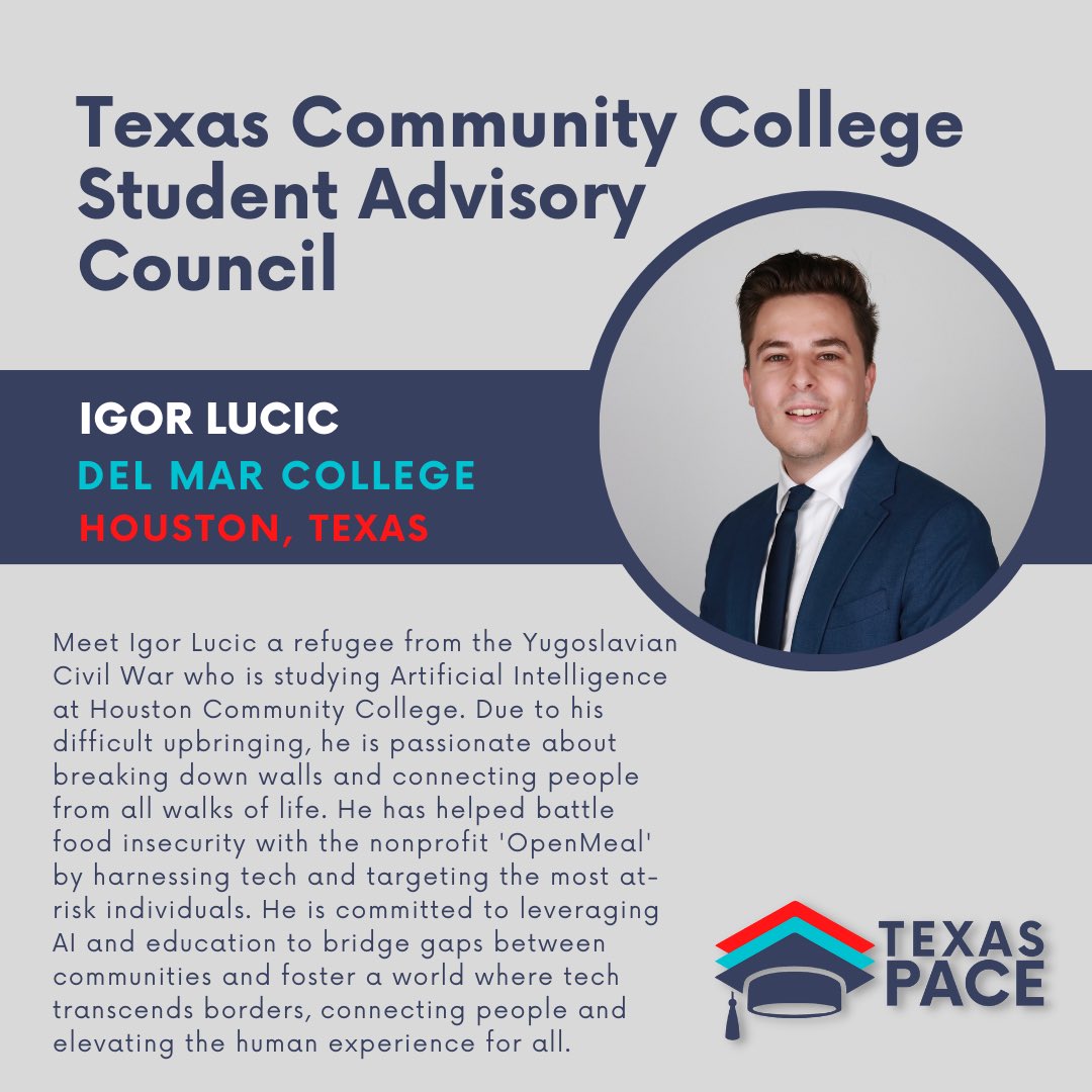 Meet Igor from Del Mar College! We’re thrilled to have them join the Texas Community College Student Advisory Council, where they’ll amplify student voices and champion policy solutions at the Texas Capitol. #txlege #txed #CommunityCollegeVoices