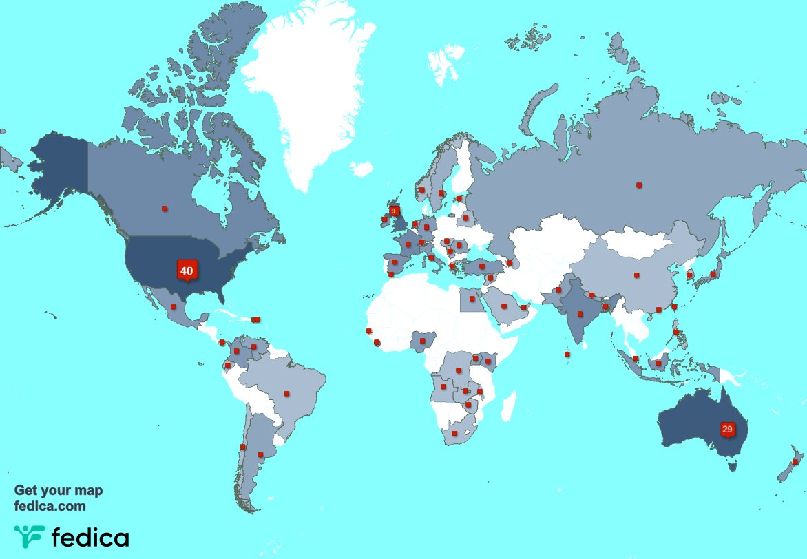 I have 20 new followers from Australia 🇦🇺, and more last week. See fedica.com/!BigBoned2